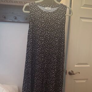 2 Loft Floral Sleeveless Dresses ,Blue and Black, LP